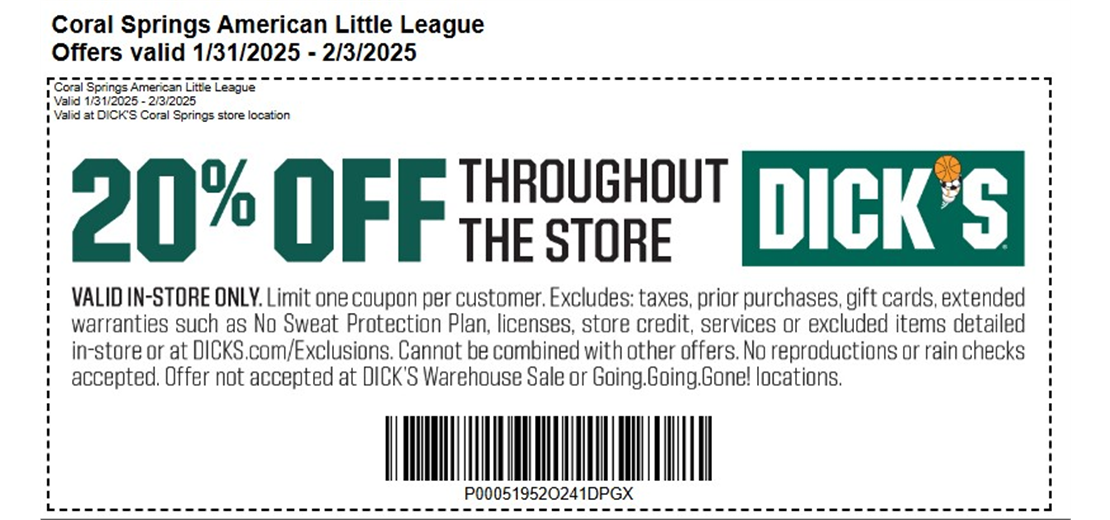 DICKS SPRING COUPON